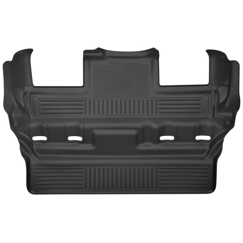Black Husky Liners WeatherBeater 3rd row floor liner 19301 for 2015-2020 GM SUVs with 2nd row bucket seats.