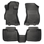 Black Husky Liners Weatherbeater front and second row floor liners for 2015-2019 Subaru Legacy and Outback.