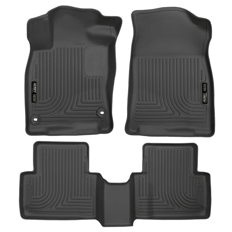 Black Husky Liners WeatherBeater front and rear floor liners for 2016-2022 Honda Civic and Insight.