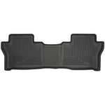Husky Liners WeatherBeater 2nd row black floor liners with raised containment edges and StayPut cleats.