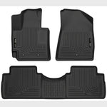 Husky Liners Weatherbeater black front and second row floor liners for 2014-2019 Kia Soul.