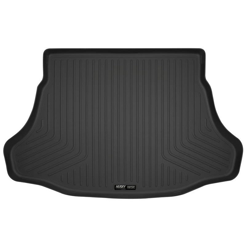 Black Husky Liners WeatherBeater cargo liner with raised edges and StayPut Cleats for 2016-2022 Toyota Prius.