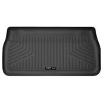 Husky Liners Weatherbeater black rear cargo liner showing the FormFit Edge and StayPut Cleats for Chrysler Pacifica.