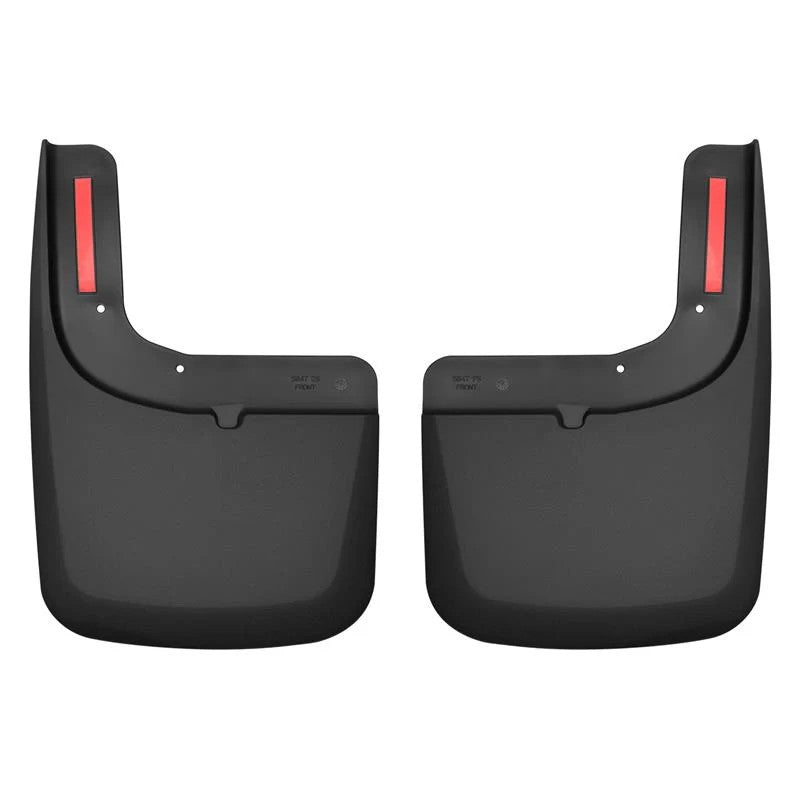 Husky Liners black front mud guards for 2017-2022 Ford F-250 and F-350 Super Duty with factory fender flares.