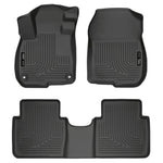 Black Husky Liners Weatherbeater custom-fit front and second row floor mats for a 2017-2022 Honda CR-V.