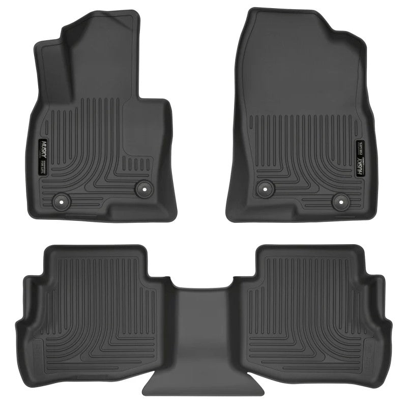 Black Husky Liners 95611 WeatherBeater front and second row floor liners for 2016-2023 Mazda CX-9