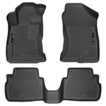 Black Husky Liners Weatherbeater front and rear floor mats for 2017-2024 Subaru Impreza and Crosstrek.