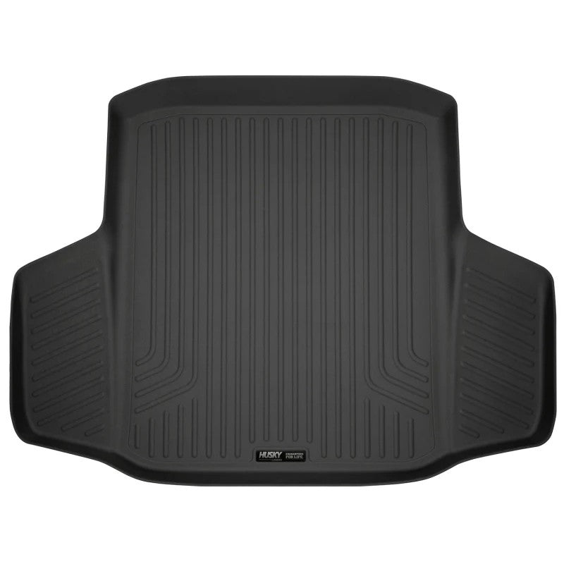 Black Husky Liners WeatherBeater cargo liner for 2018-2023 Honda Accord sedan with raised edges and non-slip texture.