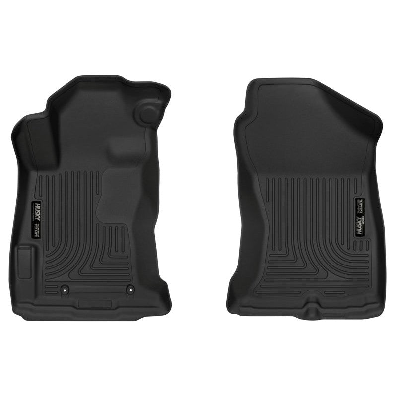 Husky Liners X-act Contour black front floor liners featuring DuraGrip rubberized texture and StayPut Nibs.