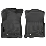 Husky Liners WeatherBeater black front floor liners with raised edges for a 2018-2023 Toyota Tacoma.