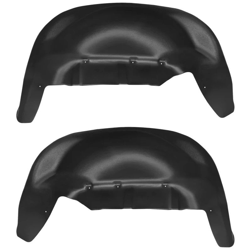Black thermoplastic Husky Liners rear wheel well guards for a 2019-2026 Chevrolet Silverado 1500.