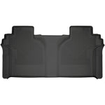 Black Husky Liners WeatherBeater 2nd row floor liner with raised edges and StayPut Cleats for truck interior protection.
