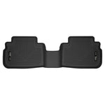 Husky Liners X-act Contour black second row floor liners for 2019-2024 Subaru Forester showing the DuraGrip surface.