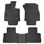 Black Husky Liners Weatherbeater front and second-row floor mats for a 2019-2025 Toyota RAV4.