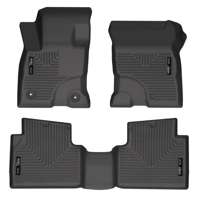 Husky Liners Weatherbeater black front and second row floor liners for 2022-2026 Ford Maverick.