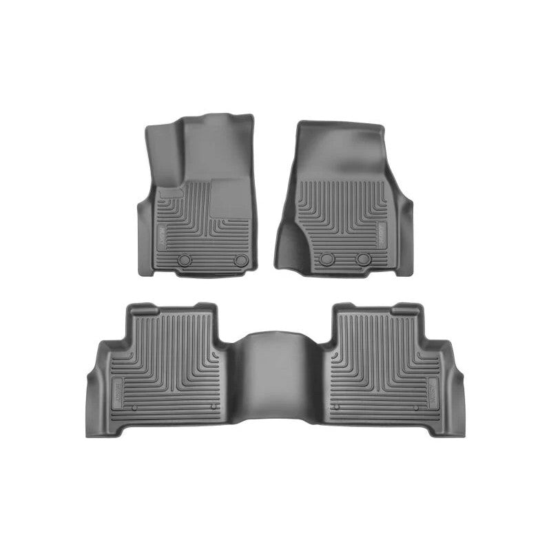 Husky Liners Weatherbeater black front and second row floor liners for 2022-2025 Jeep Grand Cherokee.