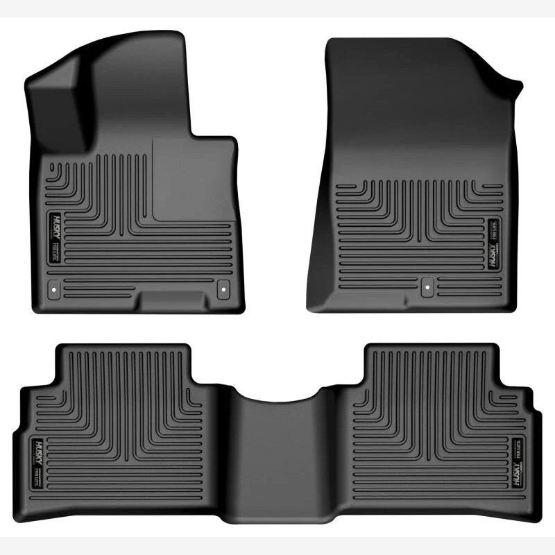 Black Husky Liners WeatherBeater front and second-row floor mats for 2023-2026 Kia Sportage.