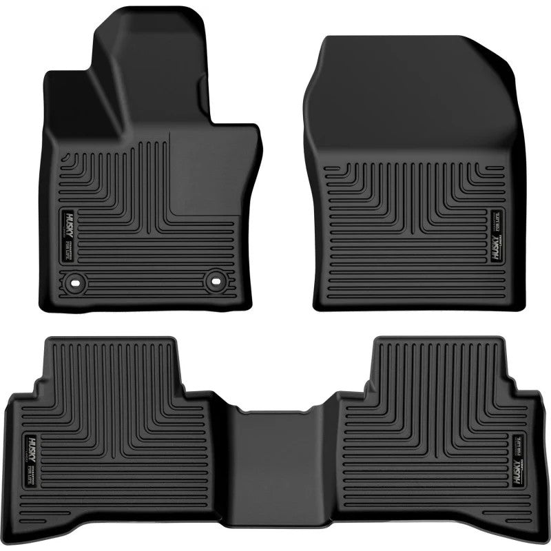 Husky Liners Weatherbeater black front and second row floor liners for 2023-2026 Toyota Prius