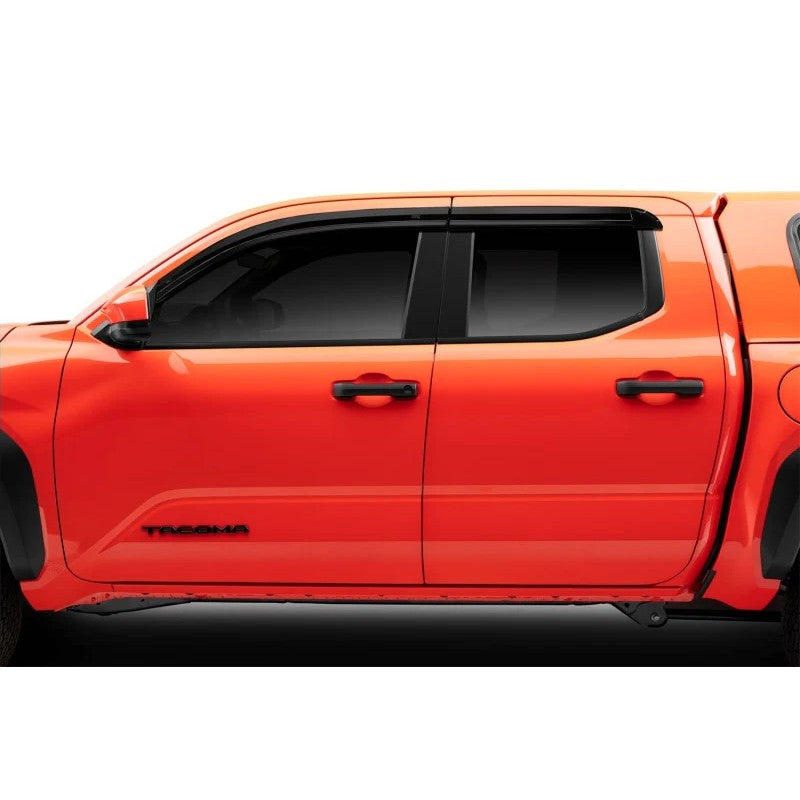Four piece set of smoke finish Husky Liners Low Profile Ventvisors for 2024-2026 Toyota Tacoma.