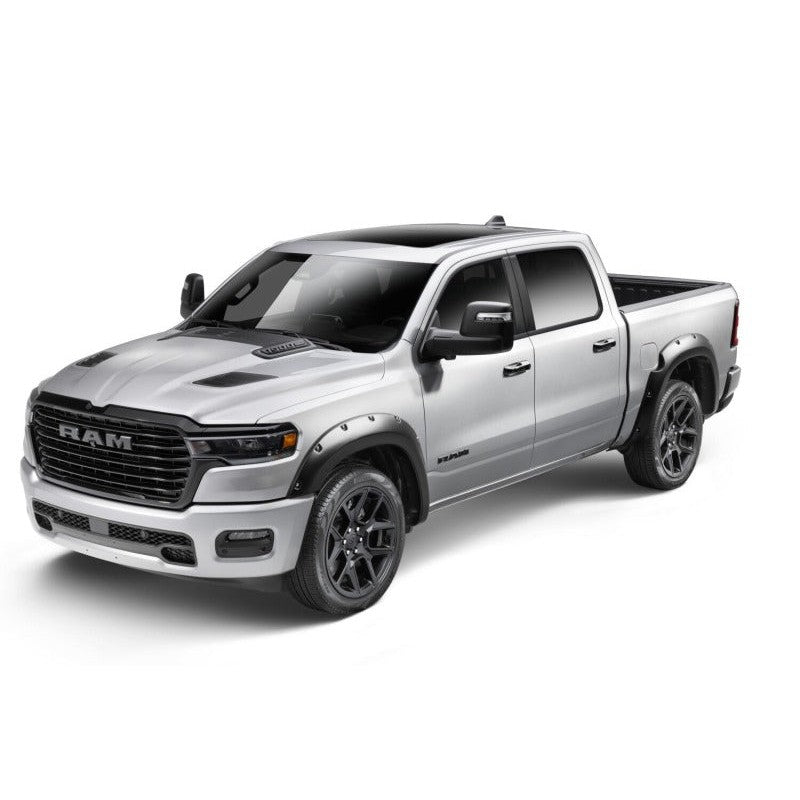 Set of four black Husky Liners Pocket Style Fender Flares with stainless steel rivets for 2025-2026 Ram 1500.