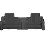 Husky Liners X-Act Contour black 2nd row floor liners with DuraGrip rubberized surface and FormFit Edge protection.