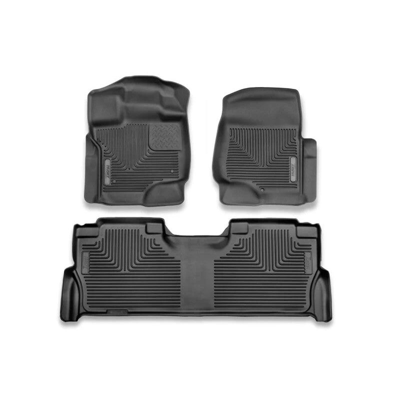Husky Liners 53468 X-Act Contour black floor liners for front and second rows of 2021-2025 Ford F-150 trucks.