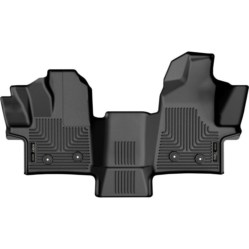 Black Husky Liners WeatherBeater cargo liner with raised FormFit edges for 2022-2026 Ford Transit-150/250/350.