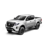 Smoke finish Husky Liners Aeroskin low-profile acrylic hood protector installed on a 2022-2026 Nissan Frontier