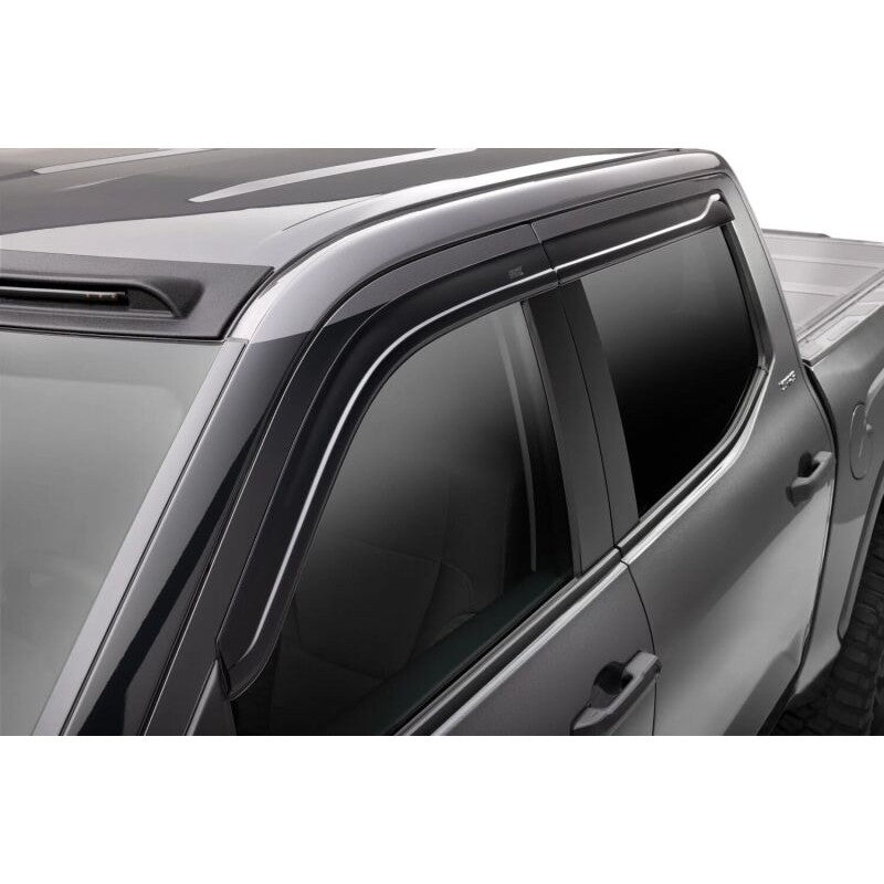 Husky Liners 4-piece set of dark smoke low profile window ventvisors for a 2022-2026 Toyota Tundra CrewMax.