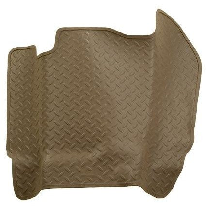Tan Husky Liners Classic Style center hump floor liner for 1988-2000 GM trucks with StayPut Cleats and UniEdge ribs.