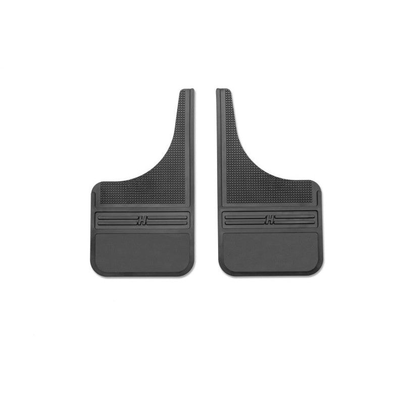 Husky Liners MudDog 12-inch wide black rubber universal front mud flaps without weights.