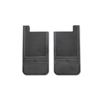 A pair of Husky Liners MudDog 12-inch wide matte black rubber universal mud flaps without weights.