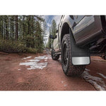 Husky Liners MudDog 12-inch wide black rubber rear mud flaps with weights for 1988-2020 trucks