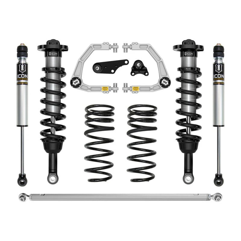 ICON Stage 3 suspension kit with 2.5 Series coilovers, billet UCAs, and rear shocks for 2024-2025 Toyota Land Cruiser.