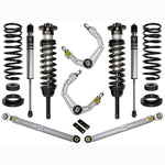 ICON Stage 3 suspension system for Lexus GX470 featuring coilovers, billet UCAs, rear shocks, and coil conversion springs.