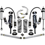 ICON Stage 5 suspension kit for Lexus GX470 featuring remote reservoir shocks, billet UCAs, and rear coil conversion.