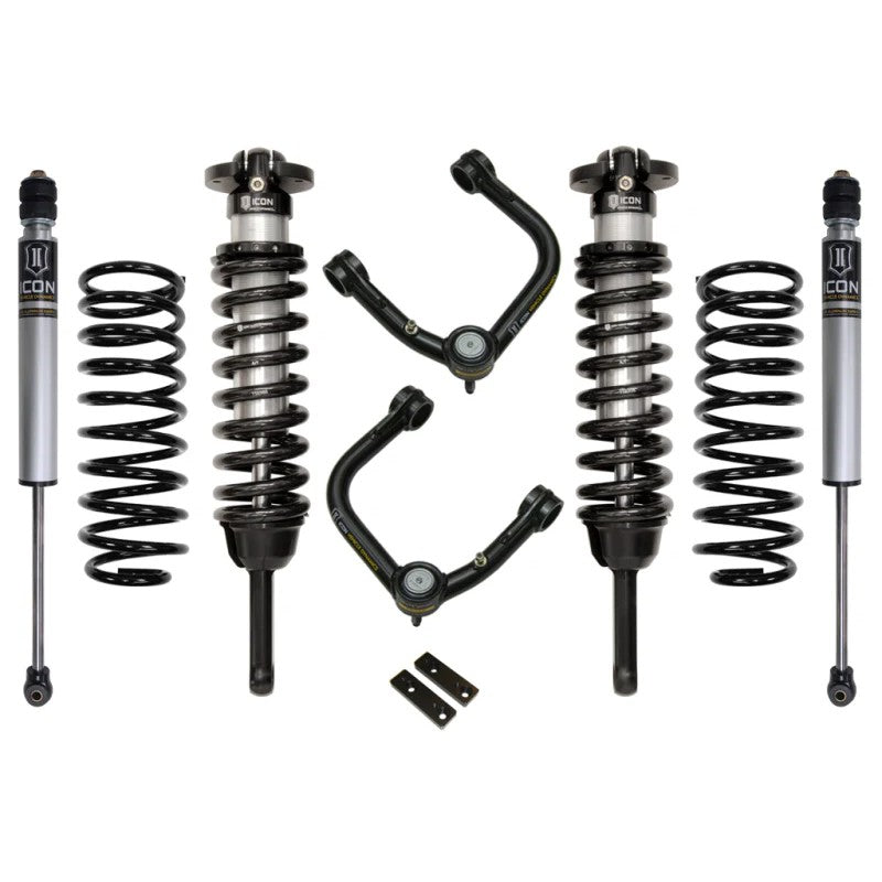 ICON K53052T Stage 2 Suspension System featuring tubular upper control arms, front coilovers, and rear shocks.