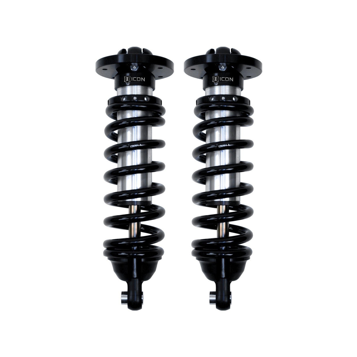 ICON VS 2.5 Series IR 0-3 inch lift extended travel coilover with chrome-silicon spring and billet aluminum mount.
