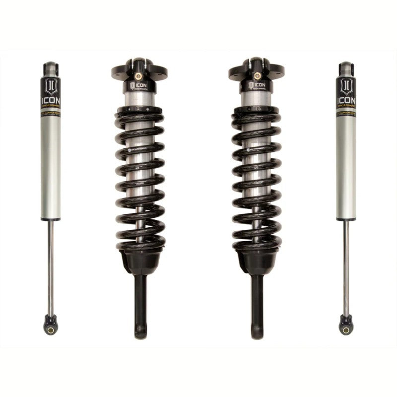 ICON Stage 1 suspension system with front coilovers and rear 2.0 aluminum series shocks for 2005-2011 Toyota Hilux.