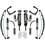 ICON Stage 10 suspension kit for Toyota Tacoma including coilovers with reservoirs, tubular UCAs, and RXT leaf springs.