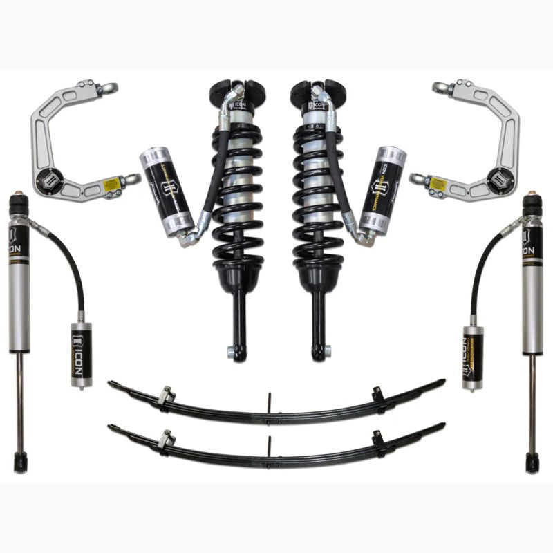 ICON Stage 4 suspension kit with front coilovers, billet upper control arms, and rear remote reservoir shocks.