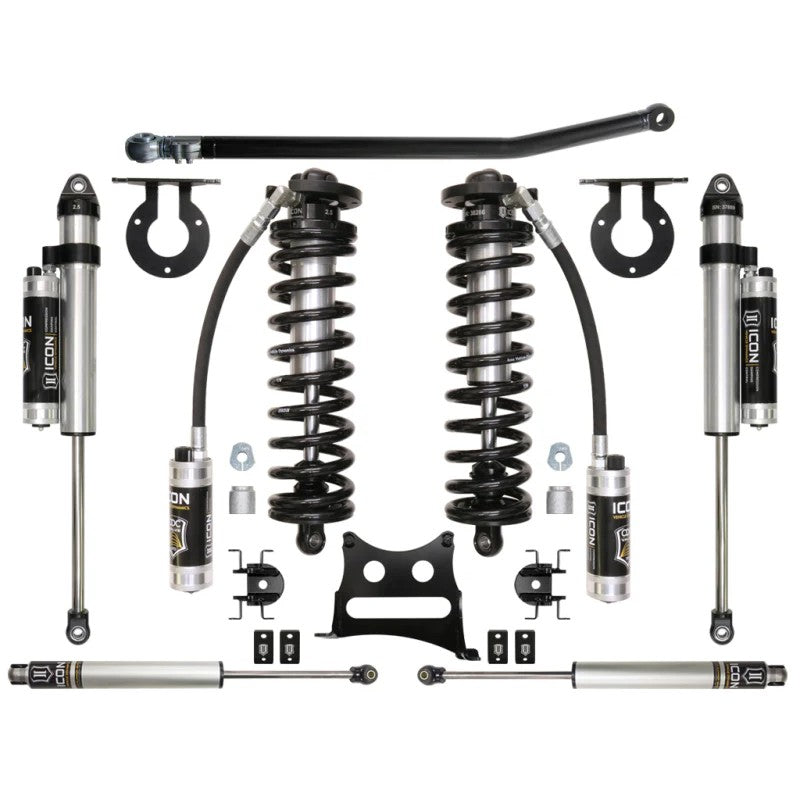 ICON Stage 4 coilover conversion system with remote reservoirs and Eibach springs for 2005-2016 Ford Super Duty trucks