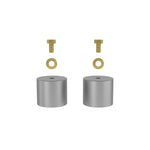 ICON CNC machined 6061 aluminum 2-inch rear bump stop spacers and mounting hardware for Ford Super Duty.