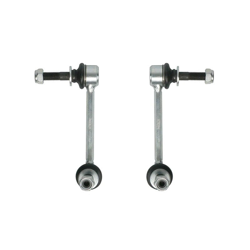 ICON front sway bar links with clear zinc plating and maintenance-free ball joints