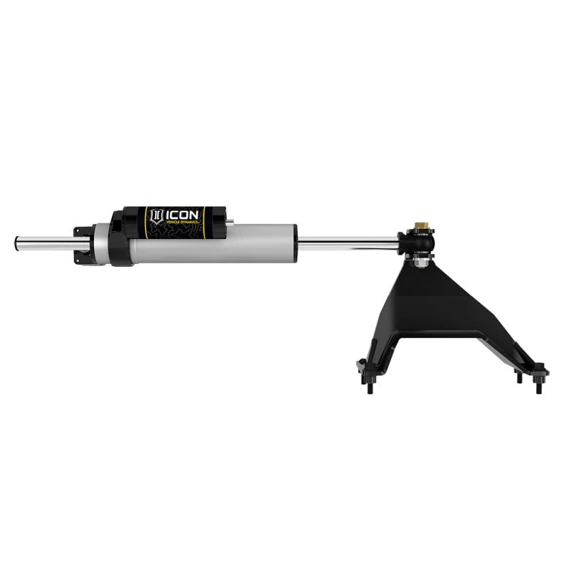 ICON 2.5 Series Centerline steering stabilizer with piggyback reservoir for 2008-2016 Ford F-350 Super Duty.