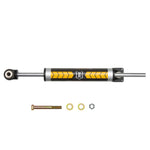ICON 2.0 Aluminum Series Centerline steering stabilizer with silver aluminum body and 5/8 inch steel shaft for Jeep JK.