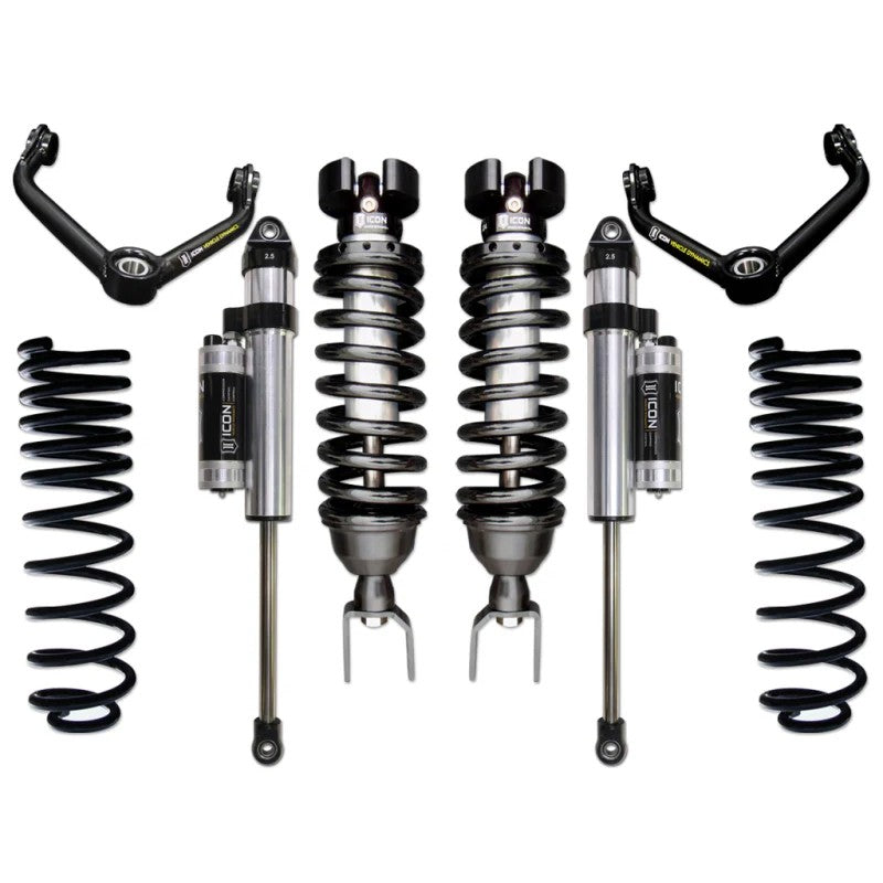 ICON Stage 5 suspension kit including front coilovers and rear 2.5 Aluminum Series shocks with CDC Valves.