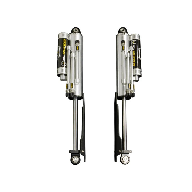 ICON Zeta Series 3.0 rear piggyback 3-tube external bypass shocks for 2010-2014 Ford F-150 SVT Raptor.