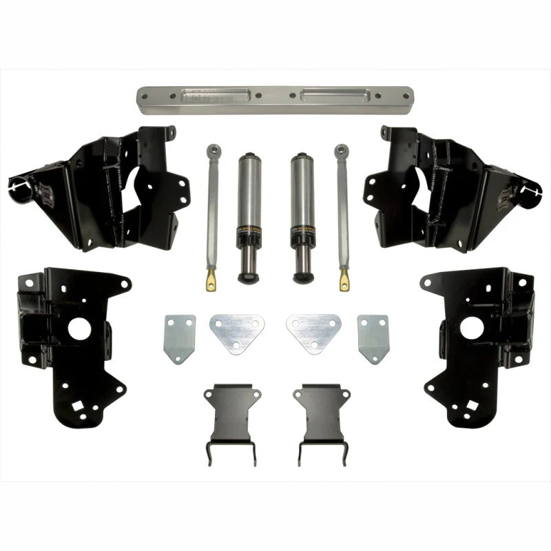 ICON Rear Hydraulic Bump Stop Kit with 6061 billet cross bar and CAD plated shocks for 2010-2014 Ford Raptor