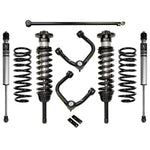 ICON Stage 2 suspension kit for Toyota 4Runner and Lexus GX460 including coilovers, rear shocks, and tubular UCAs.